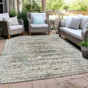 3' X 5' Ivory And Beige Moroccan Washable Indoor Outdoor Area Rug
