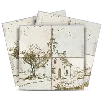 7" x 7" Gray Vinyl Arabesque Peel And Stick Removable Tiles