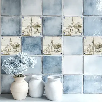 12" x 12" Gray Vinyl Arabesque Peel And Stick Removable Tiles
