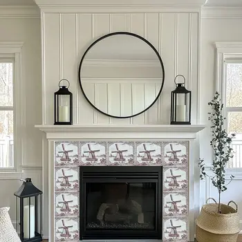 4" x 4" Gray Vinyl Arabesque Peel And Stick Removable Tiles