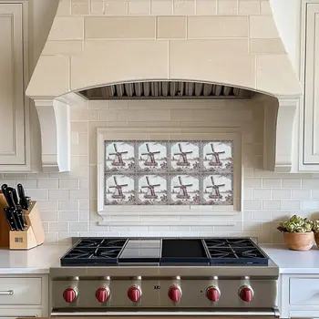 8" x 8" Gray Vinyl Arabesque Peel And Stick Removable Tiles