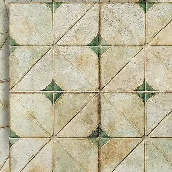4" x 4" Green Vinyl Arabesque Peel And Stick Removable Tiles