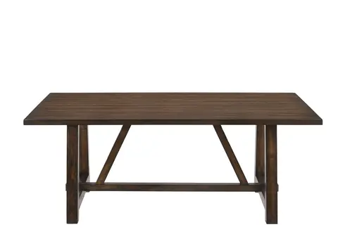 72" Oak Wood Trestle Base Dining Table