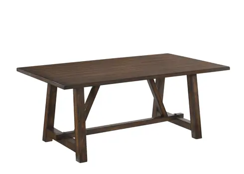 72" Oak Wood Trestle Base Dining Table