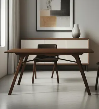 59" Walnut Wood Dining Table