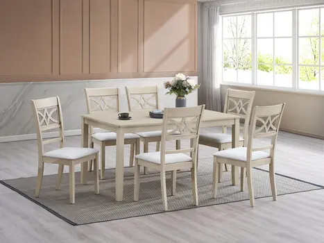 59" Bone Wood Dining Table