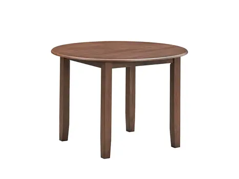 42" Brown Wood Round Top Dining Table