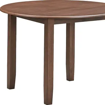42" Brown Wood Round Top Dining Table