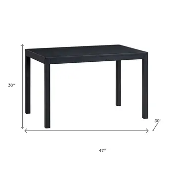 47" Black Wood Dining Table