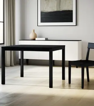 47" Black Wood Dining Table