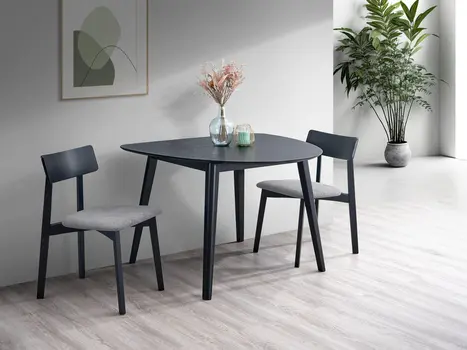 43" Black Wood Dining Table