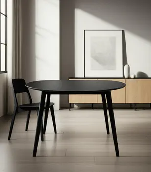 43" Black Wood Dining Table