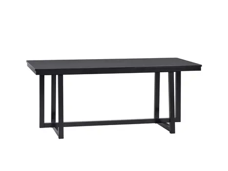 71" Black Wood Trestle Base Dining Table