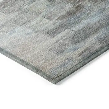9' X 12' Blue And Beige Nautical Washable Indoor Outdoor Area Rug