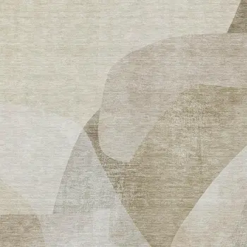 8' X 10' Beige And Taupe Abstract Washable Indoor Outdoor Area Rug