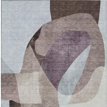 5' X 8' Brown And Taupe Abstract Washable Indoor Outdoor Area Rug