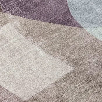 5' X 8' Brown And Taupe Abstract Washable Indoor Outdoor Area Rug