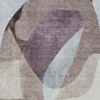 8' X 10' Brown And Taupe Abstract Washable Indoor Outdoor Area Rug
