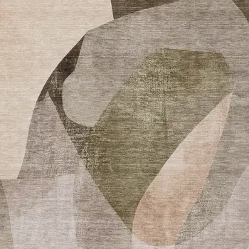 5' X 8' Taupe And Beige Abstract Washable Indoor Outdoor Area Rug