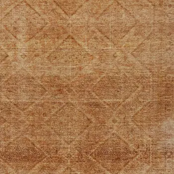 5' X 8' Copper And Ivory Geometric Washable Indoor Outdoor Area Rug