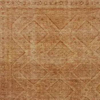 8' X 10' Copper And Ivory Geometric Washable Indoor Outdoor Area Rug