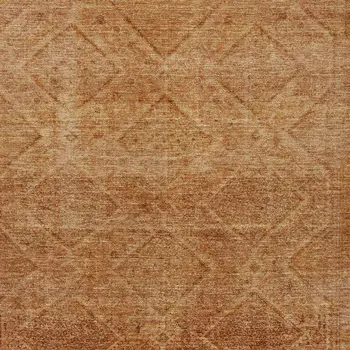 10' X 14' Copper And Ivory Geometric Washable Indoor Outdoor Area Rug