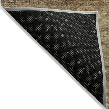10' X 14' Khaki And Beige Geometric Washable Indoor Outdoor Area Rug