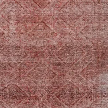 3' X 5' Pink And Ivory Geometric Washable Indoor Outdoor Area Rug