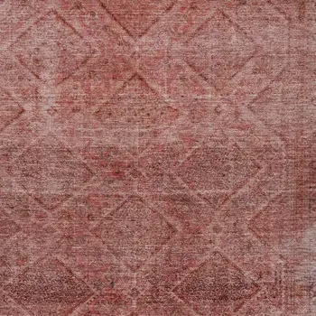 3' X 5' Pink And Ivory Geometric Washable Indoor Outdoor Area Rug