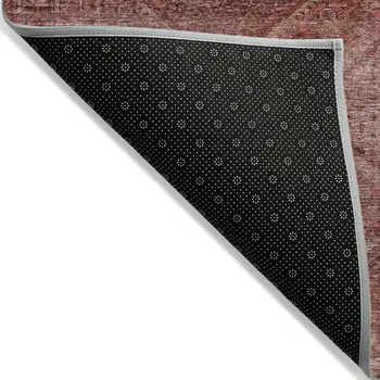 8' X 10' Pink And Ivory Geometric Washable Indoor Outdoor Area Rug