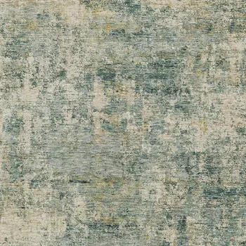 3' X 5' Artichoke Green And Teal Blue Abstract Washable Indoor Outdoor Area Rug
