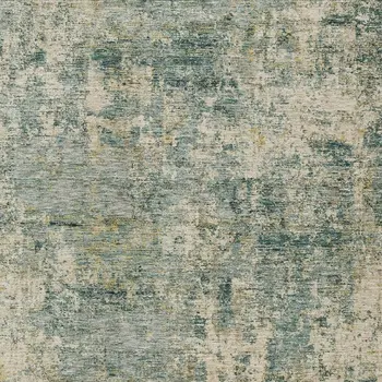 5' X 8' Artichoke Green And Teal Blue Abstract Washable Indoor Outdoor Area Rug