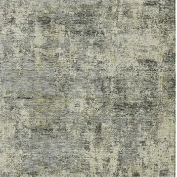 5' X 8' Pewter And Beige Abstract Washable Indoor Outdoor Area Rug