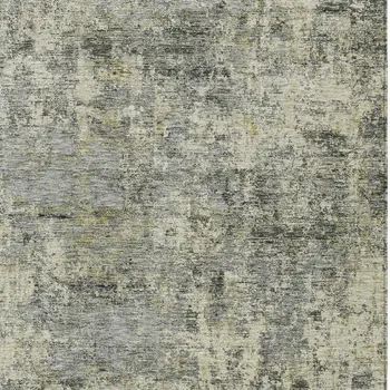 5' X 8' Pewter And Beige Abstract Washable Indoor Outdoor Area Rug