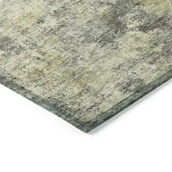 5' X 8' Pewter And Beige Abstract Washable Indoor Outdoor Area Rug