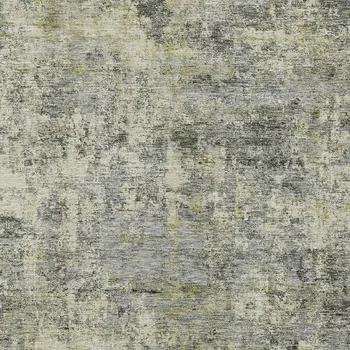 9' X 12' Pewter And Beige Abstract Washable Indoor Outdoor Area Rug