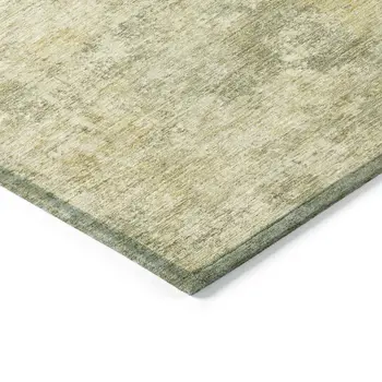 3' X 5' Sage And Beige Abstract Washable Indoor Outdoor Area Rug