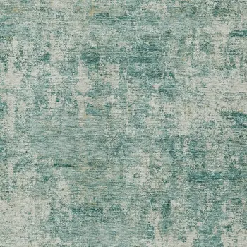 3' X 5' Teal Blue And Beige Abstract Washable Indoor Outdoor Area Rug