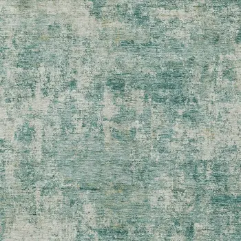 5' X 8' Teal Blue And Beige Abstract Washable Indoor Outdoor Area Rug