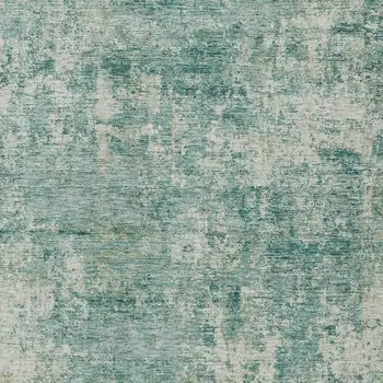 5' X 8' Teal Blue And Beige Abstract Washable Indoor Outdoor Area Rug