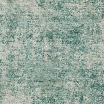 8' X 10' Teal Blue And Beige Abstract Washable Indoor Outdoor Area Rug