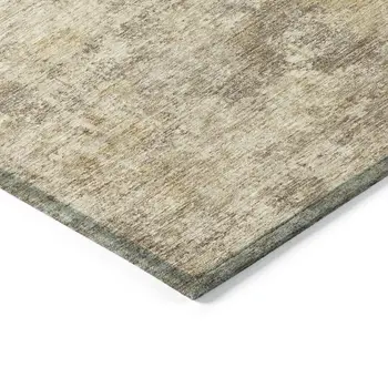 5' X 8' Taupe And Beige Abstract Washable Indoor Outdoor Area Rug