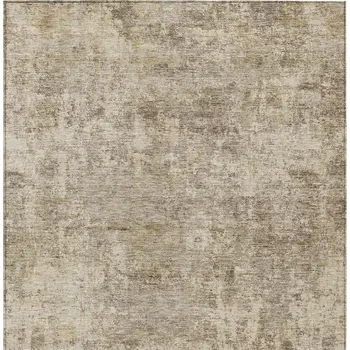 8' X 10' Taupe And Beige Abstract Washable Indoor Outdoor Area Rug
