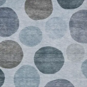 10' X 14' Blue And Gray Geometric Washable Indoor Outdoor Area Rug