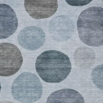 10' X 14' Blue And Gray Geometric Washable Indoor Outdoor Area Rug