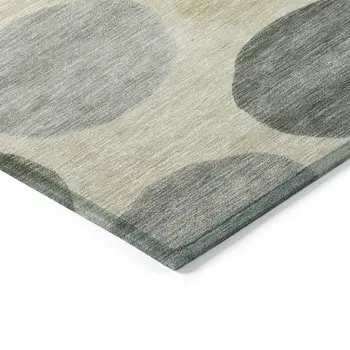 8' X 10' Taupe Beige And Ivory Geometric Washable Indoor Outdoor Area Rug