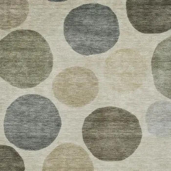 9' X 12' Taupe Beige And Ivory Geometric Washable Indoor Outdoor Area Rug