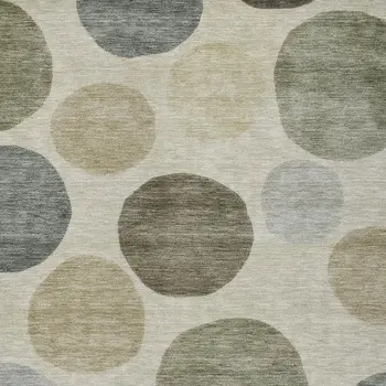 9' X 12' Taupe Beige And Ivory Geometric Washable Indoor Outdoor Area Rug