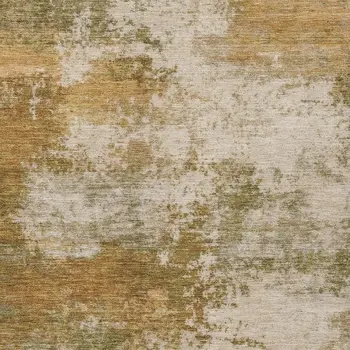 3' X 5' Copper And Ivory Abstract Washable Indoor Outdoor Area Rug