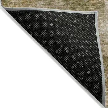10' X 14' Copper And Ivory Abstract Washable Indoor Outdoor Area Rug